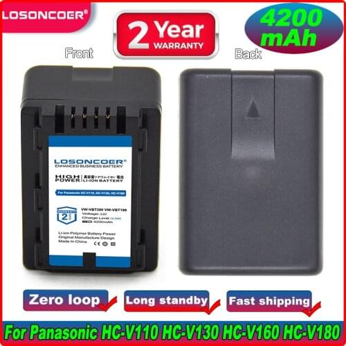 Brand New 4200mAh VW-VBT380 VW-VBT190 VBT190 For Panasonic HC-V110, HC-V130, HC-V160, HC-V180, HC-V201, HC-V250,HC-V260