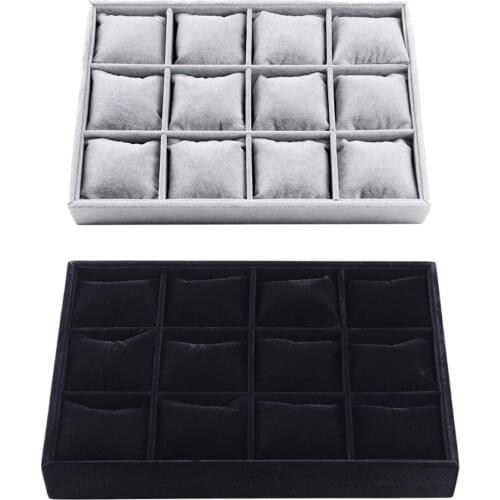 Velvet Bracelet Anklet Display Tray Ear Studs Jewelry Display Stand Holder Rack Showcase Plate Jewelry Box Case