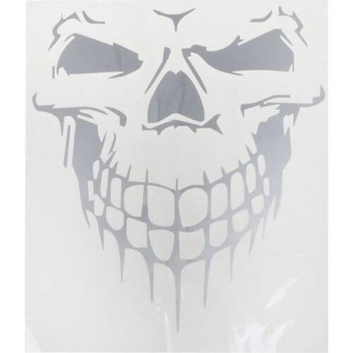 Big Size Skull Head Car Sticker Engine Hood Door Window Car styling Reflective Decals