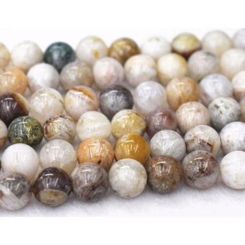 15" Strand Fashion Natural Stone Beads Bamboo Leaf Carnelian Agates Round Loose Beads For Jewelry Making Bracelet Neck 4-12mm