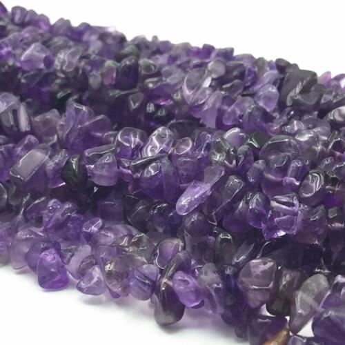 5-7mm Freeform Chips Purple Amethysts Crystal Natural Stone Irregular Gravel Loose Beads for DIY Jewelry Findings 32inch A261