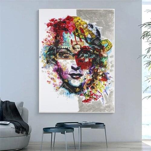 Graffiti Girl Figure Wall Art Poster Mural Canvas Print Figure Beauty Art Picture for Living Room Home Decor Cuadros