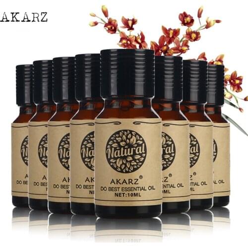 AKARZ Famous brand value meal camellia flower Vanilla Grapefruit Angelica Frankincense Lily Rosemary Lotus essential Oils 10ml*8