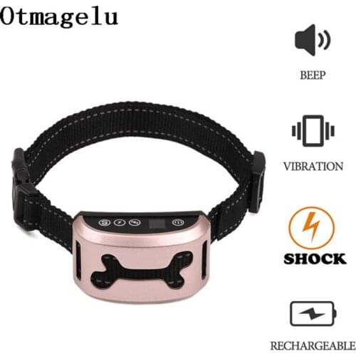 Electronic Automatic Pet Dog Training Collars No Barking Dog Collar With LED Digital Display Charging Electric Shock Collars