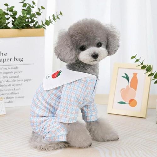 Cute Strawberry Printing Cotton Elastic Pet Dog Clothes Comfortable Puppy Shirt Pets Clothing Sweatshirt для собак