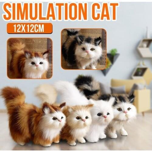 Simulation Cute Kawaii Cat Rabbit Ornaments Easter Birthday Gifts Stuffed Lifelike Cat Plush Animal Toys Easter Bunny Home Decor
