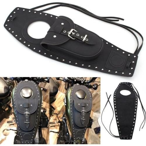 PU Leather Motorcycle Gas Tank Dash Console Center Pouch Bag For Harley Sportster 883 1200 Forty Eight 3.3 gallons fuel tanks