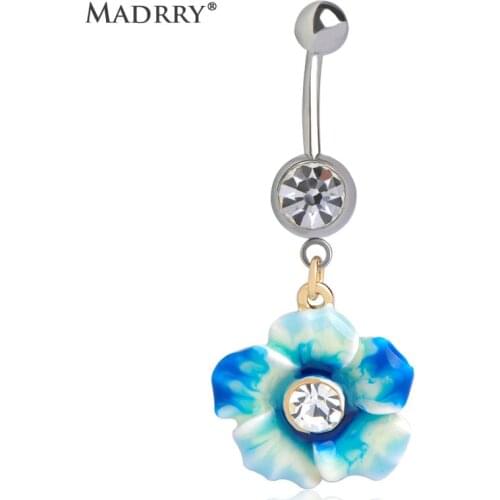 Illuminati 2017 Enamel Esmalte Flowers Navel Rings Belly Button Piercing Ring Exquisite Double Crystal Surgical Steel Barbell uk