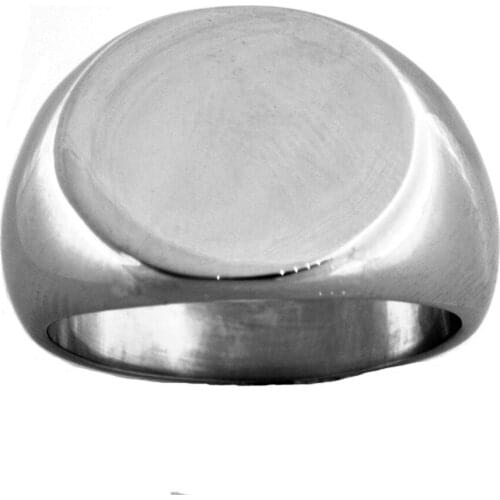 FANSSTEEL Stainless Steel Jewelry Engravable Oval Signet Ring FSR04W89