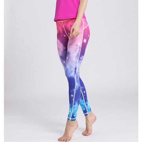 3d Starry Sky Print Sport Leggings Women High Waist Push Up Yoga Pants Workout Gym Fitness Leggings Tights Clothing Sports Wear