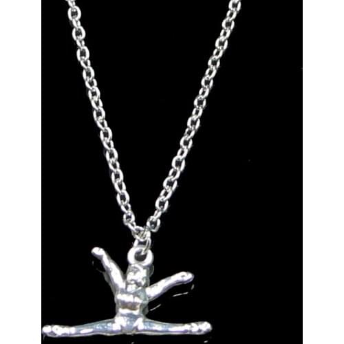 Fashion 22*16mm Gymnastics Gymnast Sporter Pendant Necklace Link Chain For Female Choker Necklace Creative Jewelry party Gift
