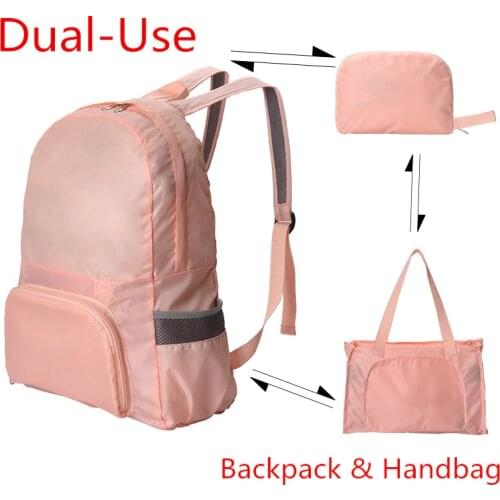 Hot Fashion Brand Foldable Dual-use Backpack Waterproof Backpack Folding Bag Portable Men Women Backpack for Travel