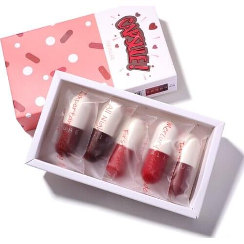 FOCALLURE Capsule Shape Lipstick Set Matte Waterproof Long-lasting Moisturizing Non-discoloring Lip Gloss Gift Box TSLM1