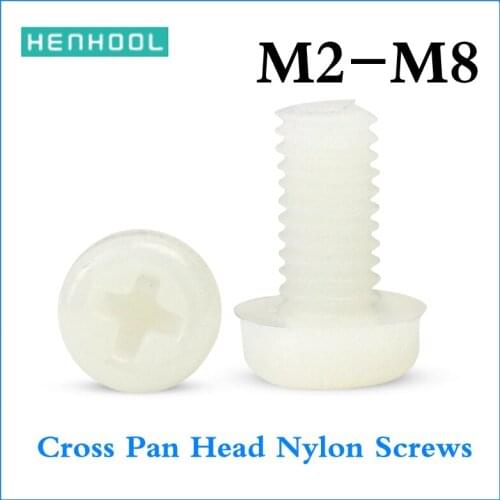 Cross Pan Head Nylon Screws Plastic Phillips Screw