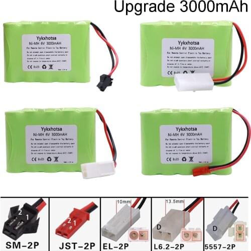 NiMH Battery 6v 3000mah SM/JST/EL-2P/Tamiya Plug For Rc toys Cars Boats Guns Model AA 3000mah 6V Battery Pack 4PCS