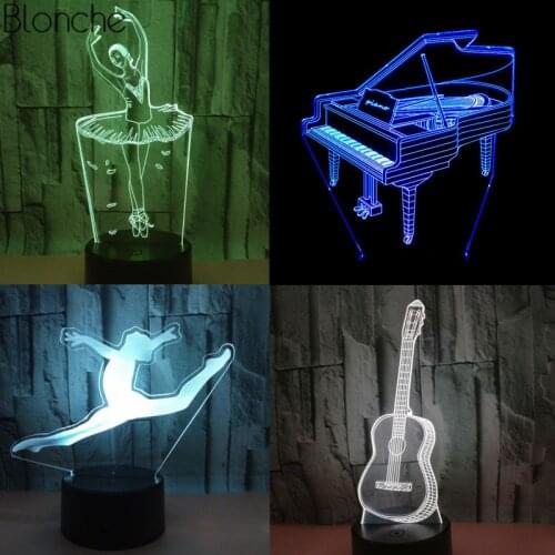 3D LED Night Light Music Note with 7 Colors Change Table Lamp for Home Decoration Amazing Visualization Optical Illusion Awesome