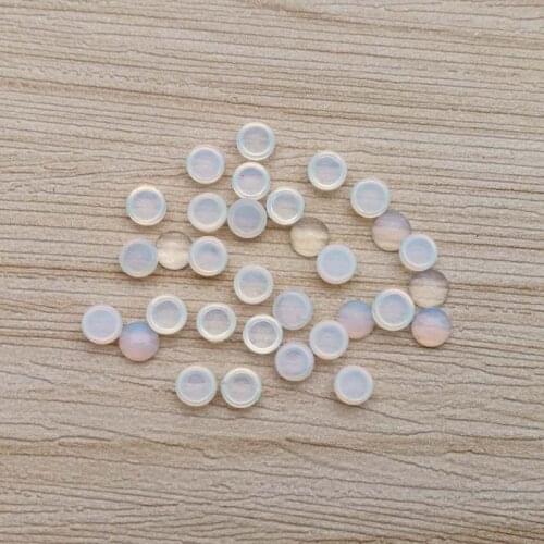 Wholesale Fashion opal stone beads 4mm charm round CAB cabochon beads for jewelry Ring accessories no hole 50Pcs/lot
