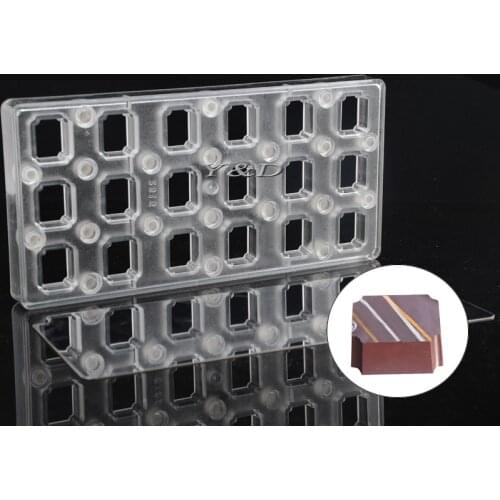 Rectangular Transparent Magnetic Polycarbonate PC Chocolate Cake Molds Transfer Magnet Sheets Mould With Mirror Steel Plate