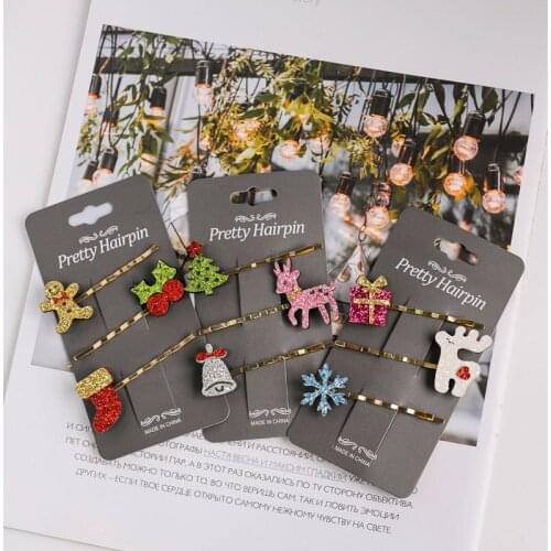 Christmas Gift Hairpin Set Children Hair Accessories Holiday Gift Princess Christmas Hairpin Girl Hair Accessories Side Clip