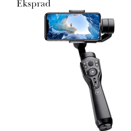 Eksprad 3-Axis Handheld Gimbal Stabilizer Focus Pull Zoom Following the Shooting Mode for iPhone 11 XR XS Samsung Action Camera