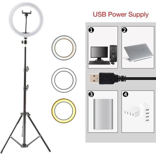 LED Ring Light Lamp Holder 10inMini LED Fill Ring Light Phone Holder Selfie Makeup Live Dimmable Ring Light Photography Lamp New