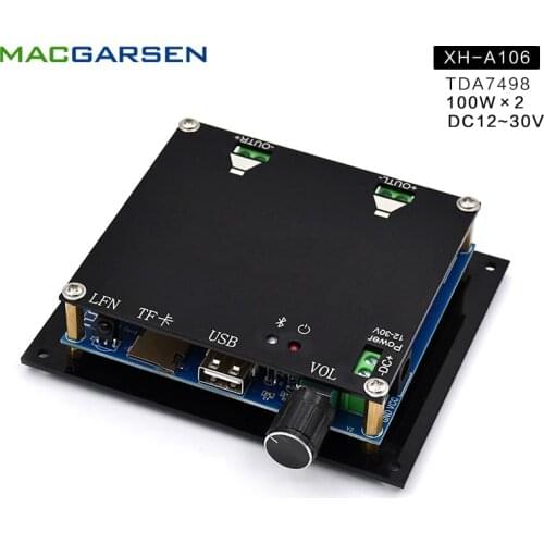 TDA7498 Audio Hifi Class D Amplifier Board XH-A106 100W*2 Sound Power Car Amplifiers Module for Speakers DIY Home Stereo Amp