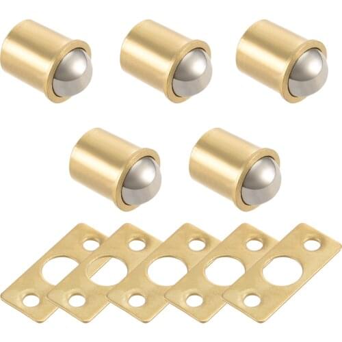 Uxcell 5pcs 11mm Ball Dia Brass Electroplating Door Cabinet Ball Catch Latch Closures for home furniture, closet door