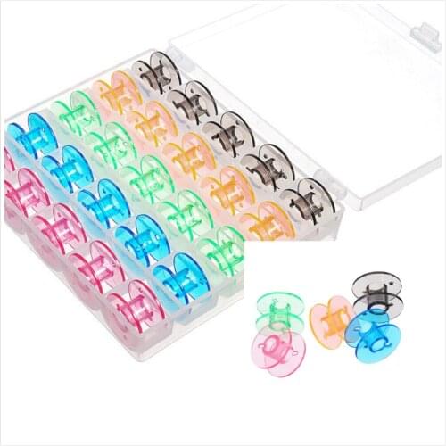 1 box Can hold 25 bobbin box storage box sewing thread bobbin box multicolor plastic sewing machine bracket