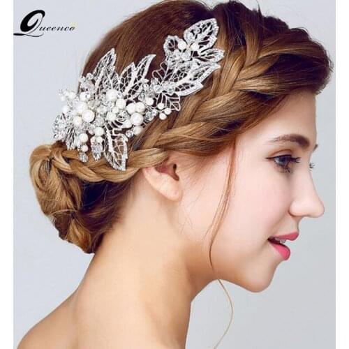 Gorgeous Wedding Hair Accessories hair comb floral bridal headband women pearl jewelry hairband hair ornaments bride tiara