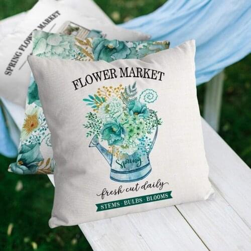 Spring Pillow Covers for Home Decorations Farmhouse Decorative Floral Outdoor Throw Pillow Covers for Couch 18X18 Inch