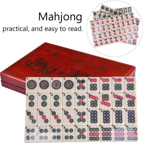 Vintage Mini English Mahjong Portable Travel Party Friends Family Board Game Set