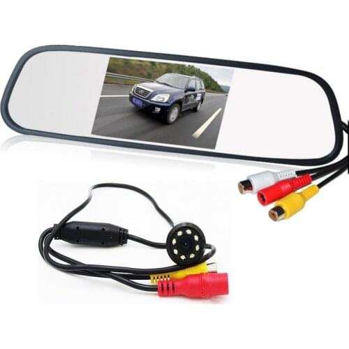 WaterProof Night Vision 170 Lens Angle CMOS Car Rearview Parking Camera with 4.3 Inch TFT LCD Monitor for Reversing