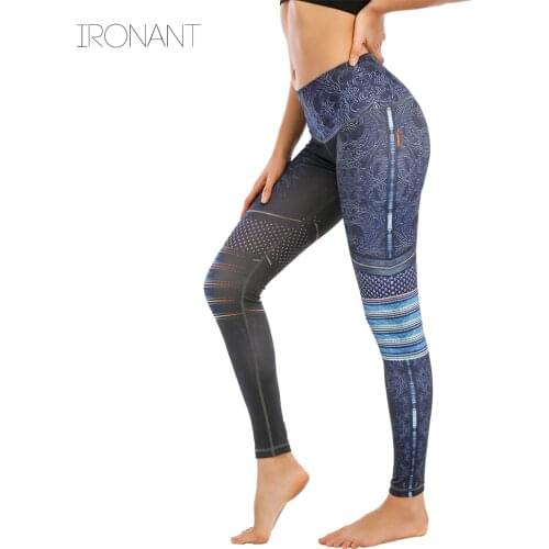 Yoga Pants Women Decorative Pattern High Waist Sports Leggings Girl Tights PushUp Trainer Running Trousers Workout Tummy Control