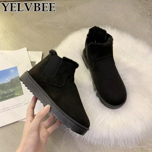 Designer Ankle Snow Warm Boots 2021 Winter New Women Fashion Flats Suede Casual Shoes Gladiator Non-slip Goth Chunky Boots Mujer