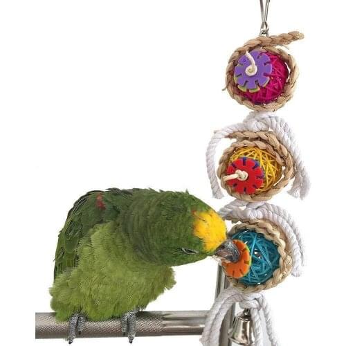 Bird Chew Toy, Loofah Material Pet Chew Toy, Parrot Cage Accessories, Indoor Boredom Products Bird Accessories Cockatiel