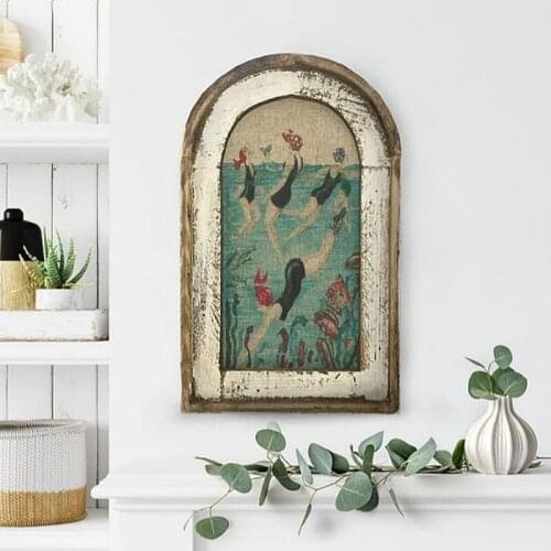 1PC Personality Wooden Printing Wall Painting Art For DIY Home Bathroom Hanging Ornaments