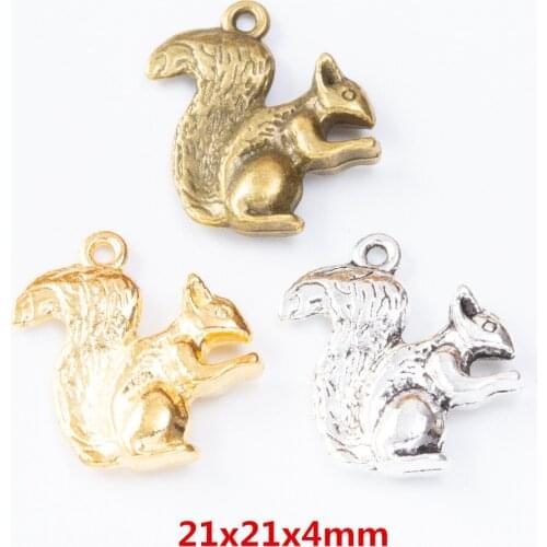 20 pieces of retro metal zinc alloy squirrel pendant for DIY handmade jewelry necklace making 7232