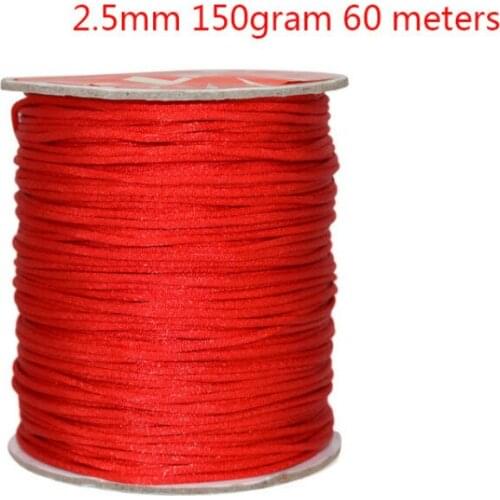 25 Colors 60yards Cord 2.5mm Soft Satin Rattail Silk Macrame Cord DIY Chinese Knot Bracelet Necklace Jewry Findings Crafts