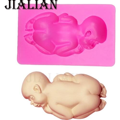 3D sleeping baby handmade soap mold cake decorating tools DIY baking fondant silicone mold cooking mould T0136