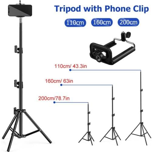 Aluminum Lightweight Tripod with Phone Holder Stand for iPhone Samsung Xiaomi Redmi Tripods for Camera Photography Selfie Live
