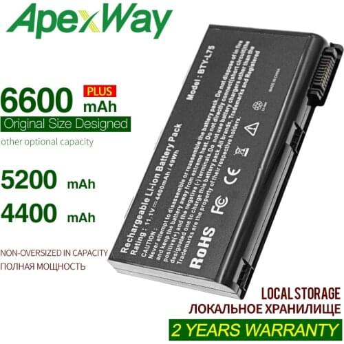 Apexway 4400mAh 6cells BTY-L74 laptop battery for MSI L74 L75 A5000 A6000 CX500 CX500DX CX705X CX623 EX460 EX610 CX700 CX620