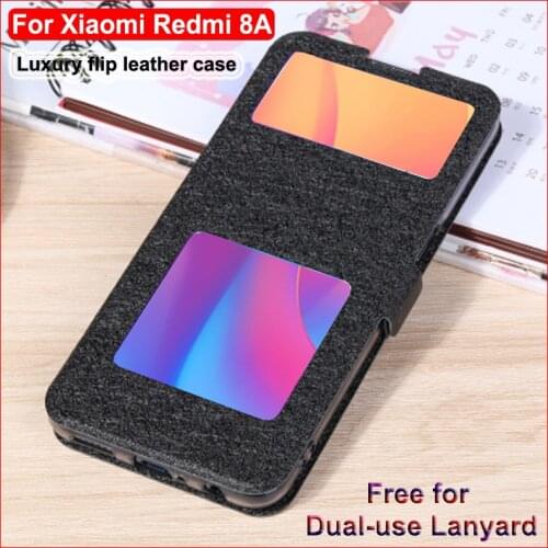 Front window cases For xiaomi redmi 8A Case 6.22" PU leather phone Cases For xiaomi redmi8A flip case back cover redmi 8 A shell