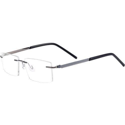 Colorful Rimless Eyeglasses Men and Women Metal Rectangular Spectacles Frame For Prescription Lenses Myopia Reading Progressive