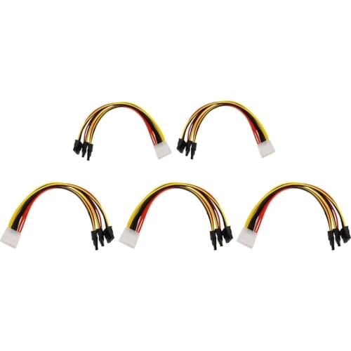 NEW-5PCS 4 Pin IDE Molex to 3 Serial ATA SATA Power Splitter Extension Cable Connectors Computer Connection and Plugin