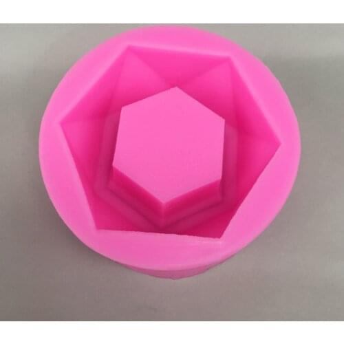 Diamond Shaped Surface Candle Holder Mould Flower Gypsum Pot Silicone Mold DIY Silicone Mould Form For Making Candle Soap Tool