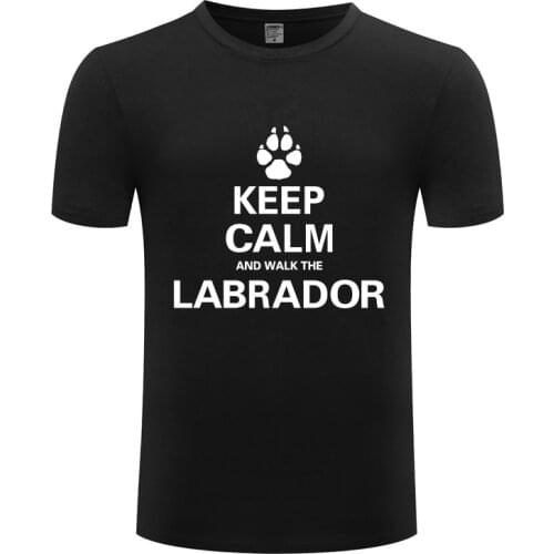 Keep Calm and Walk The Labrador - Pet Dog Gift Mens Men T Shirt Tshirt New Short Sleeve O Neck Cotton Casual T-shirt Tee