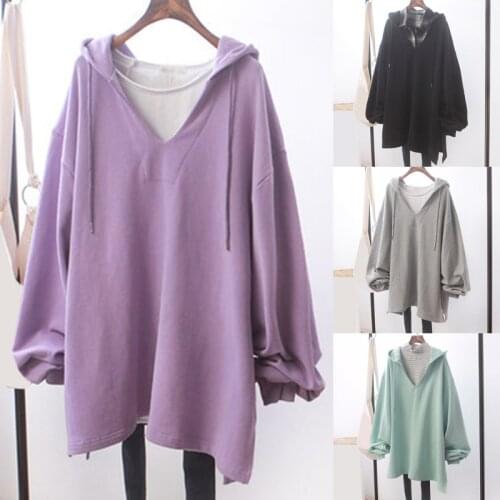 Harajuku Hoodies Sweatshirts Women Hip Pop Puff Sleeve Loose Pullovers Winter Autumn Hooded Hoodie Tracksuits