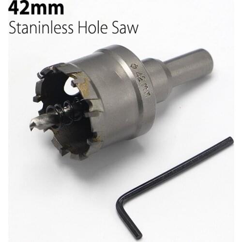 42mm 1.65" Core Drill Bit Hard Alloy Metal Hole Saw Drill Bit for Steel Metal Alloy Cutter Metal Working