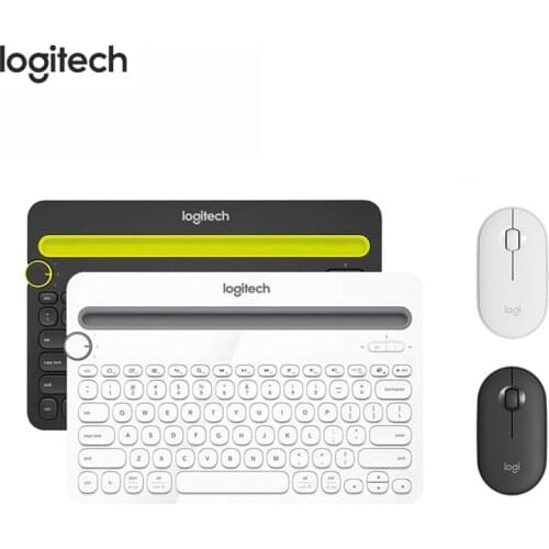 Logitech K480 Bluetooth Wireless Keyboard Mouse Set Multi-Device Keyboard with Phone Holder Slot for Windows Mac OS iOS Android