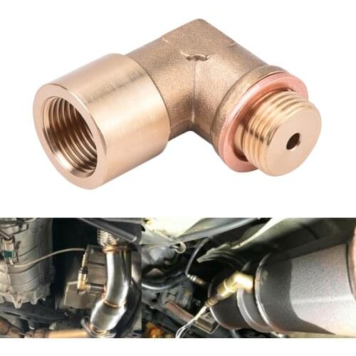 SPEEDWOW 90degree M18x1.5 O2 Lambda Sensor Oxygen Sensor Extender Spacer For Decat Hydrogen Brass